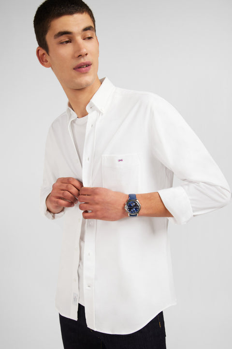 Chemise en coton pinpoint blanc - Image 1