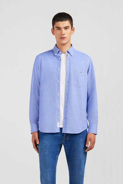 Blue pinpoint cotton shirt - Image 1