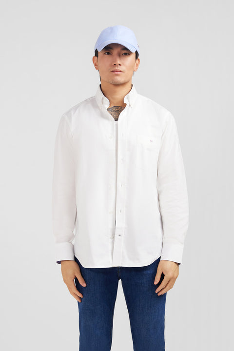 Chemise blanche unie en coton - Image 3
