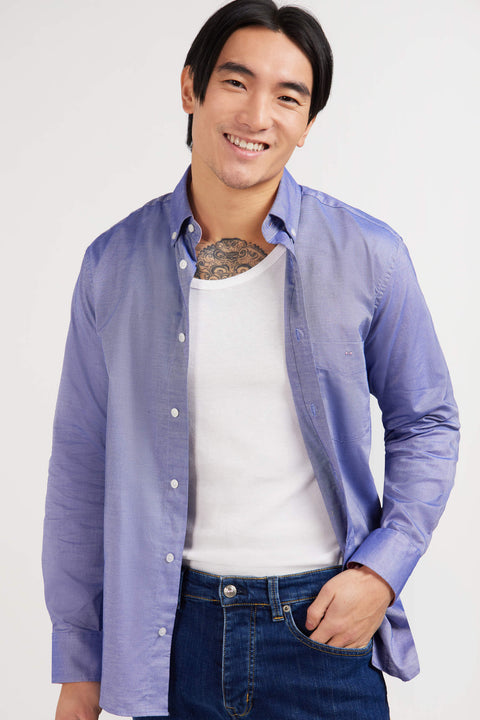 Navy blue cotton shirt - Image 3