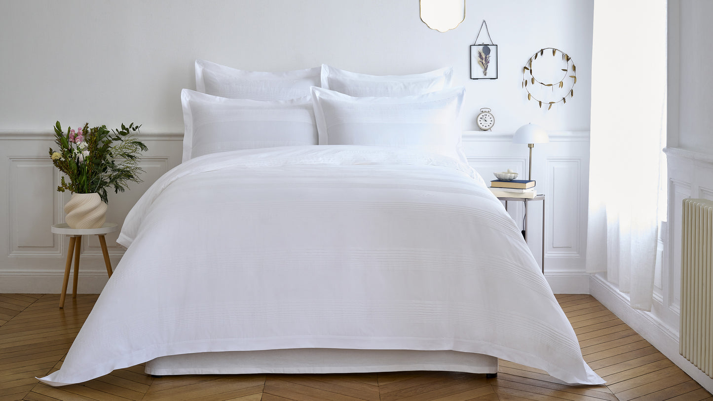 White cotton percale comforter cover