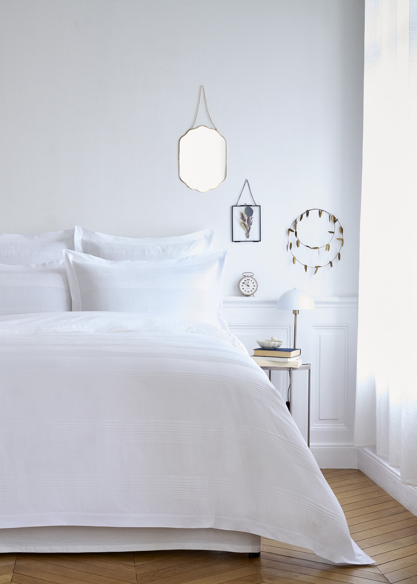 White cotton percale comforter cover