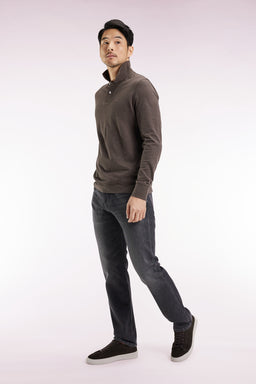 5-pocket jeans in washed grey stretch denim blend, regular fit - Image 3