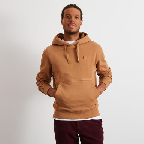 Sweat à capuche en molleton marron - Image 1