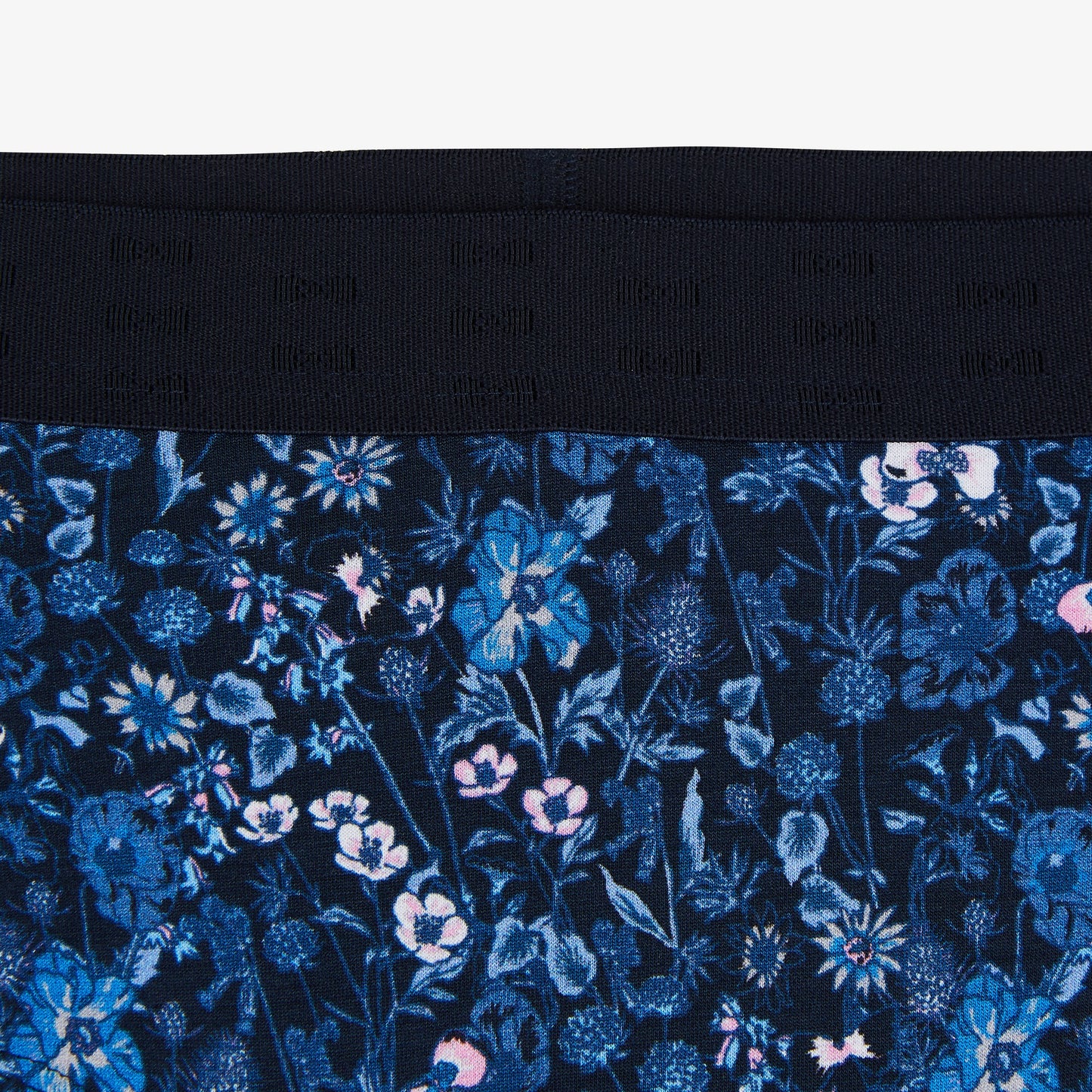 Shorty imprimé fleuri bleu foncé