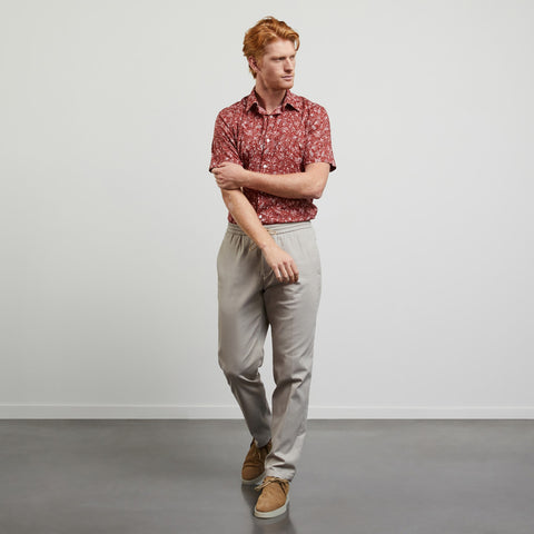 Pantalon beige à plis cassés - Image 1