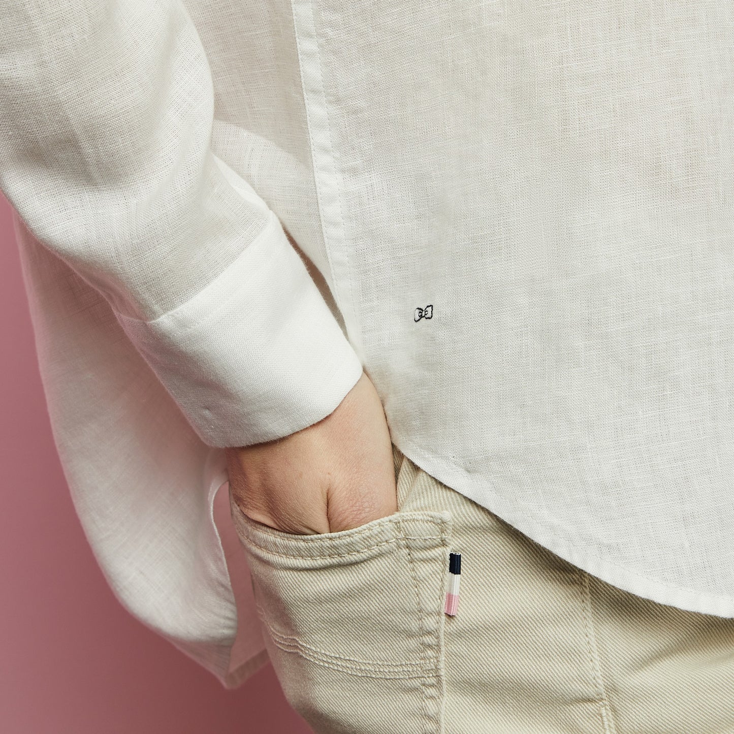 Plain white linen blouse