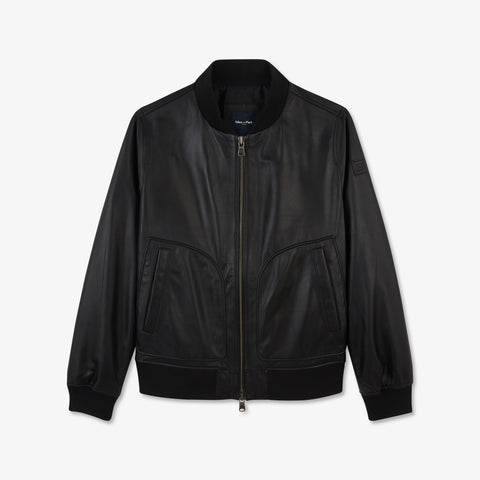 Black zipped leather jacket - Image 2