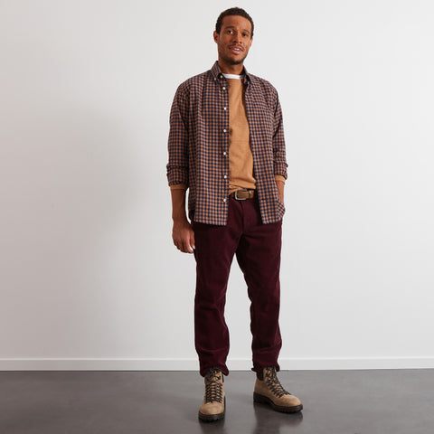 Brown checked shirt in cotton - Image 3
