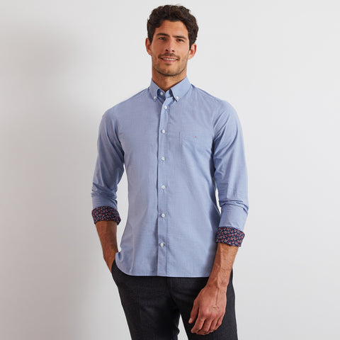 Chemise en coton bleu - Image 1