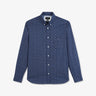 Chemise bleu marine à motif fleuri gris