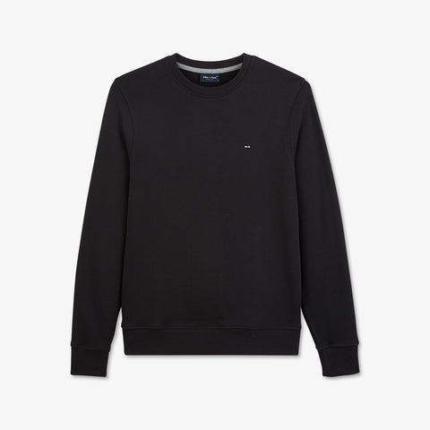 Sweat col rond uni noir - Image 2