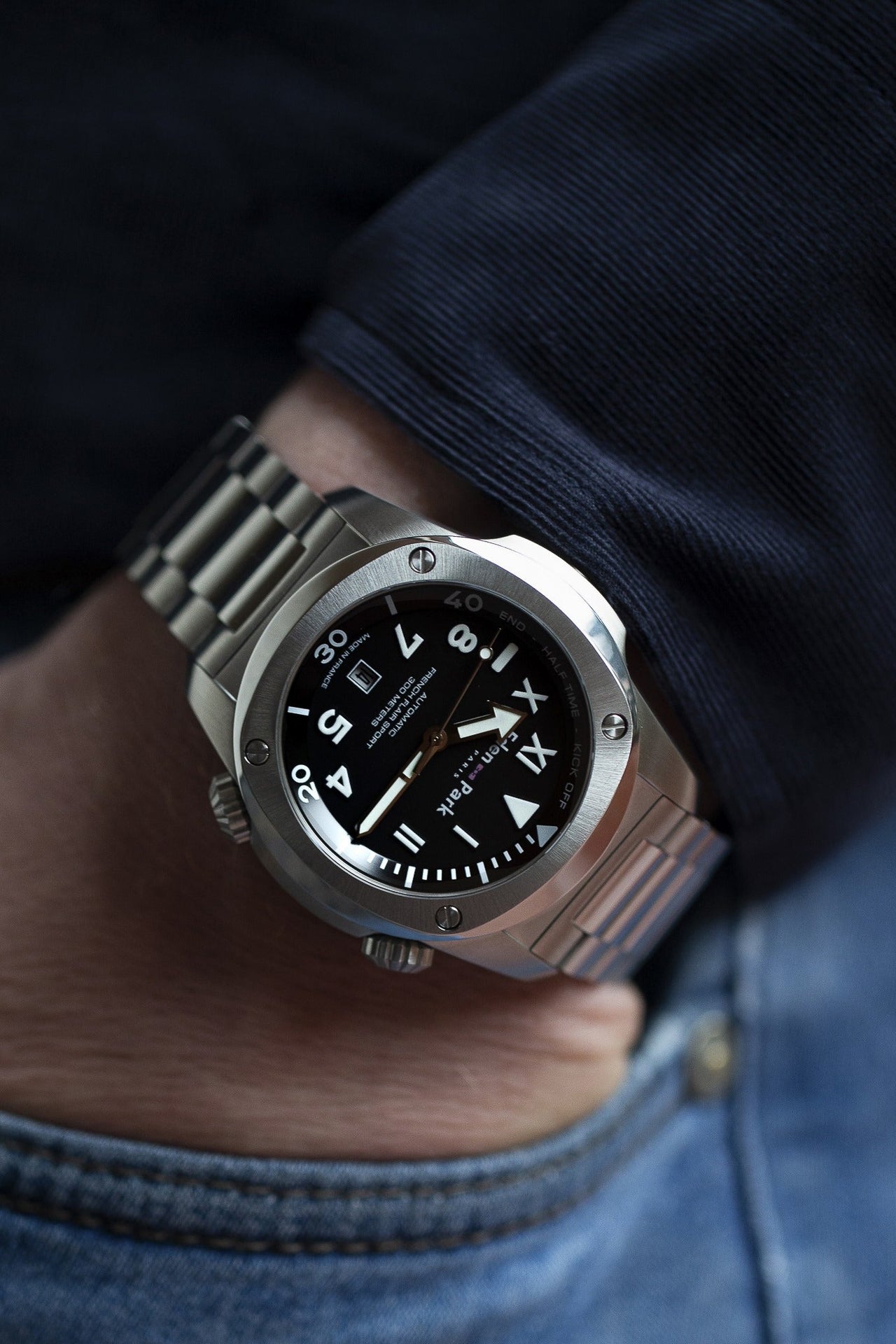 Steel automatic watch