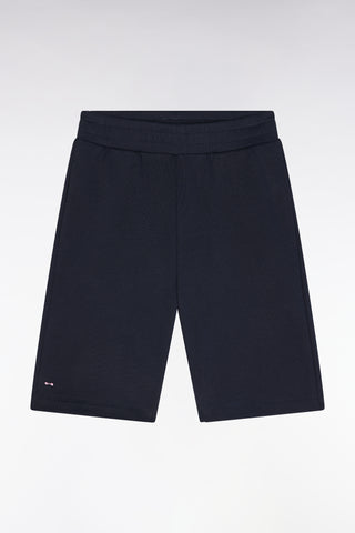 Short en molleton coton bleu marine coupe droite