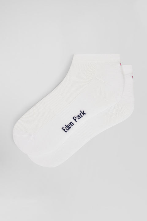 Chaussettes basses en coton stretch mélangé blanches - Image 1