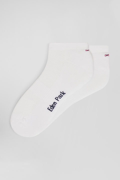 Chaussettes basses en coton stretch mélangé blanches - Image 2