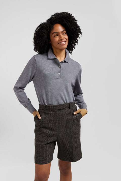 Pull femme col maillot en laine gris chiné coupe Regular - Image 3