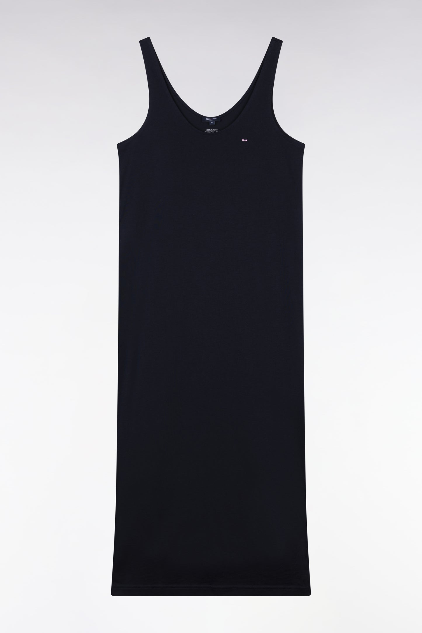 Tank dress in navy Pima cotton, straight cut