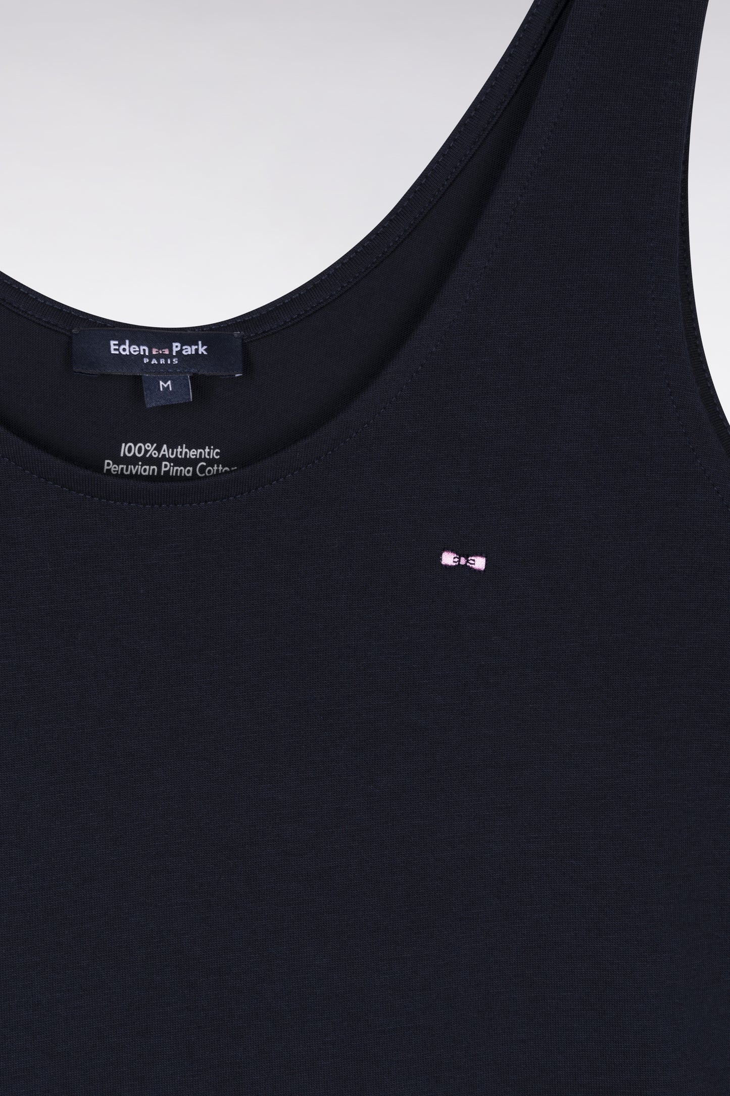 Tank dress in navy Pima cotton, straight cut