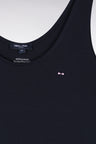 Tank dress in navy Pima cotton, straight cut