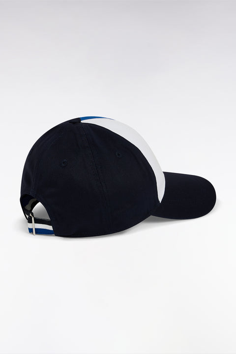Tricolor cap in navy cotton twill - Image 3