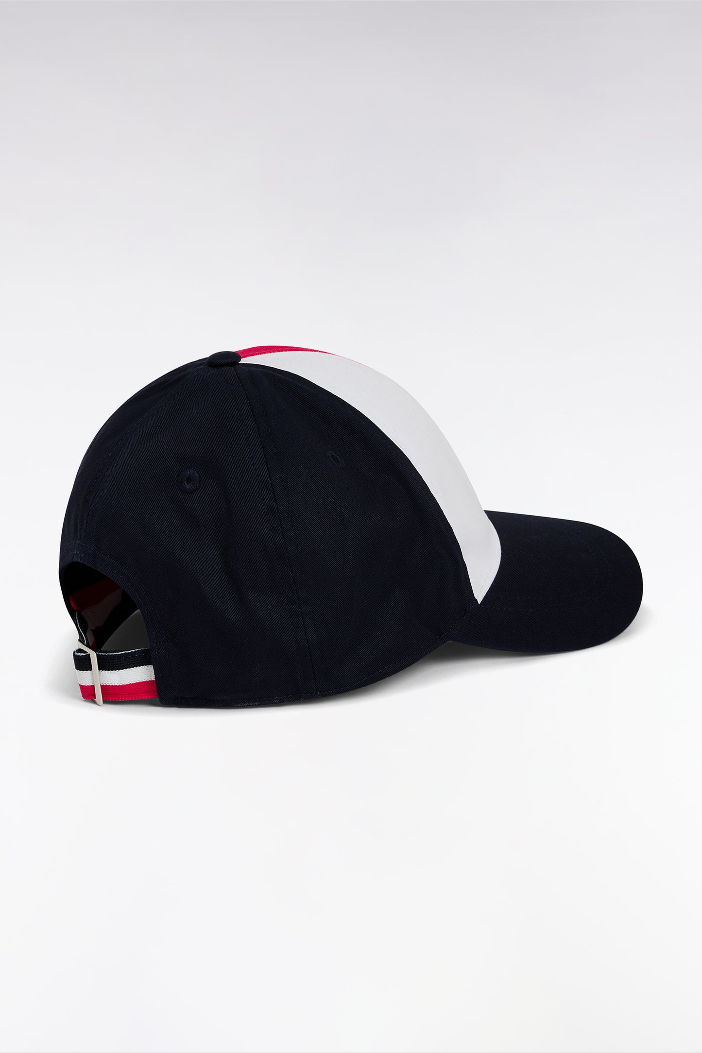 Casquette tricolore en twill de coton fuchsia