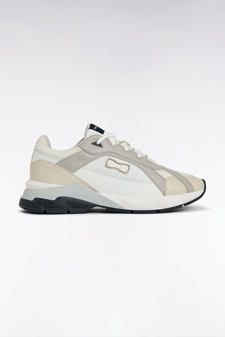 Wide white leather sneakers