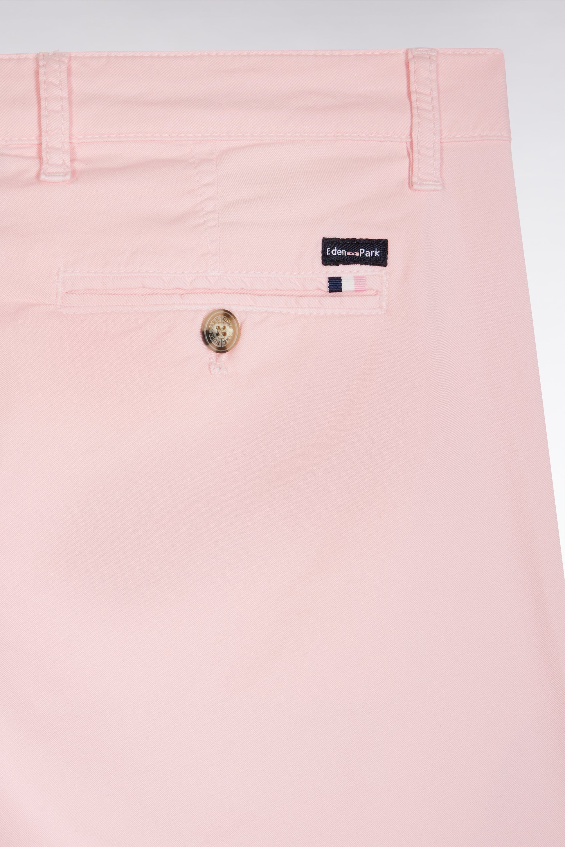 Pantalon chino sans plis en coton stretch rose coupe droite