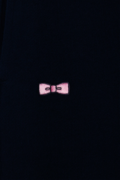 Navy straight-cut cotton fleece jogging - Image 2