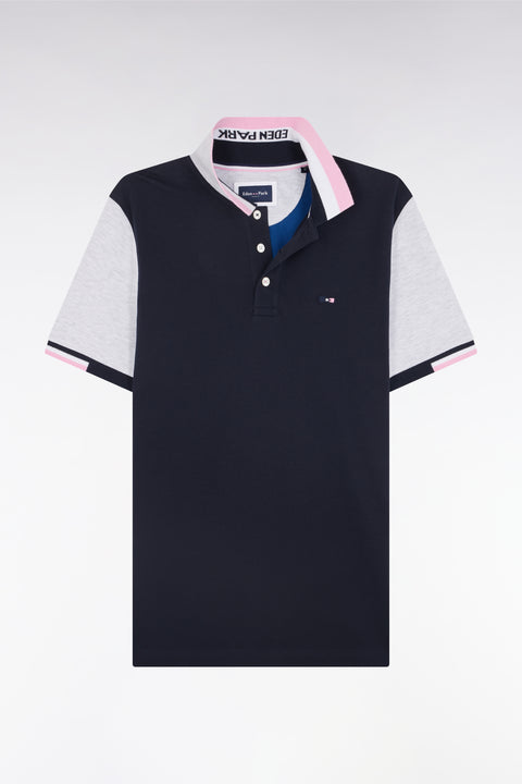 Straight cut and sew short-sleeved rugby jersey in pink cotton - Image 2