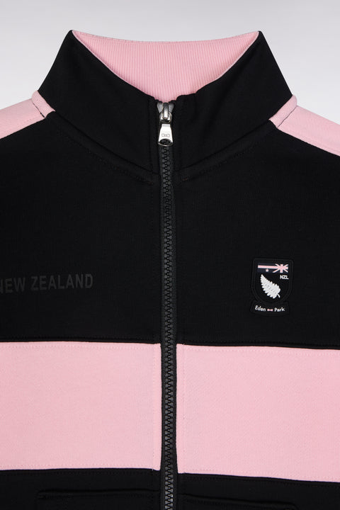 Sweatshirt zippé Nouvelle Zélande en coton noir coupe droite - Image 2