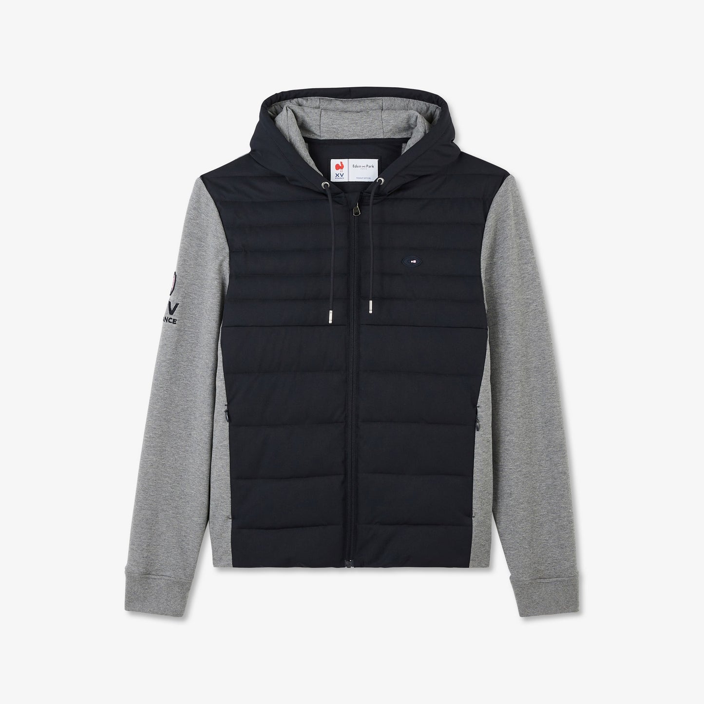 Dark blue bimaterial colourblock XV de France sweatshirt