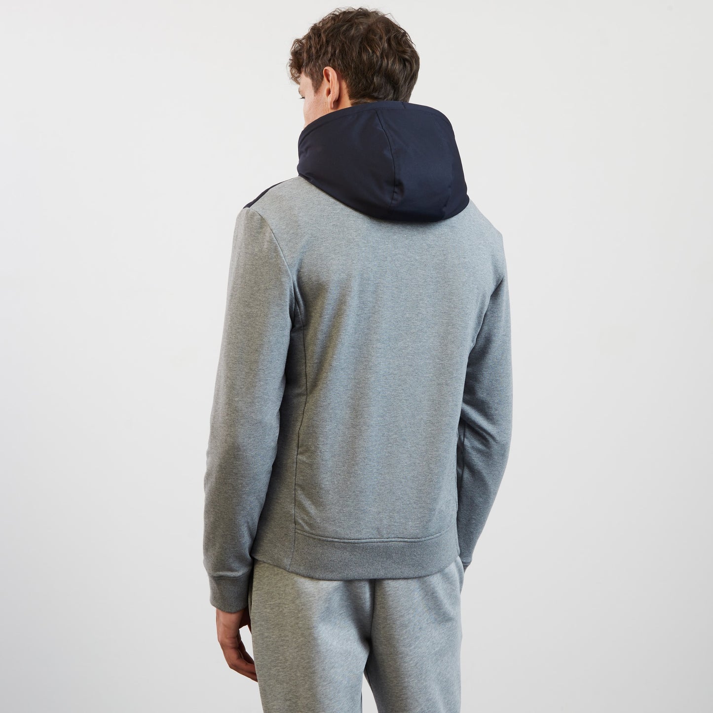 Dark blue bimaterial colourblock XV de France sweatshirt