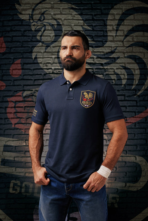 Polo bleu marine en coton pima X Benoît Saint Denis - Image 1