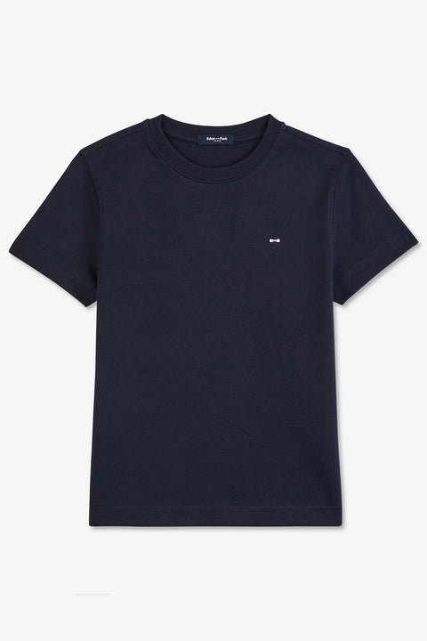 Navy blueT-shirt with embroidered bow tie on the back - Image 1
