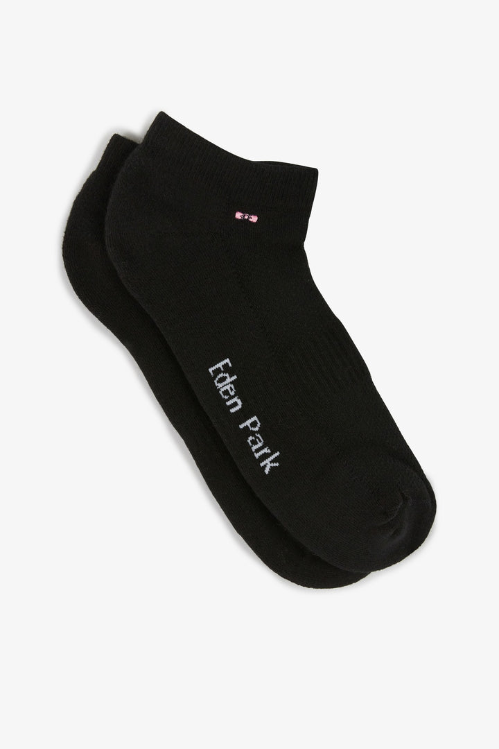 Paire de chaussettes basses noires en coton stretch