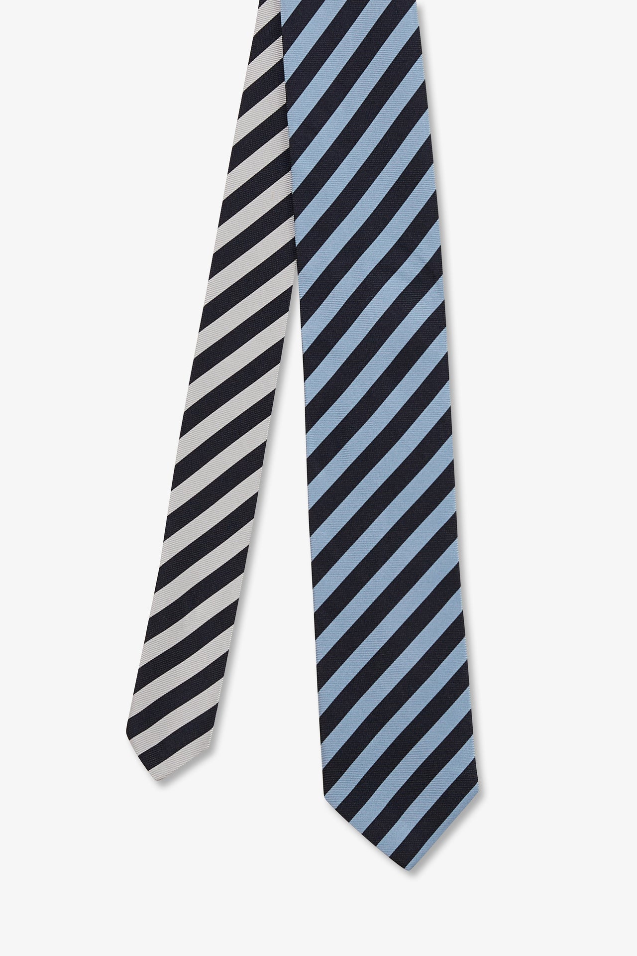 Cravate bleue à rayures tricolores - Image 1