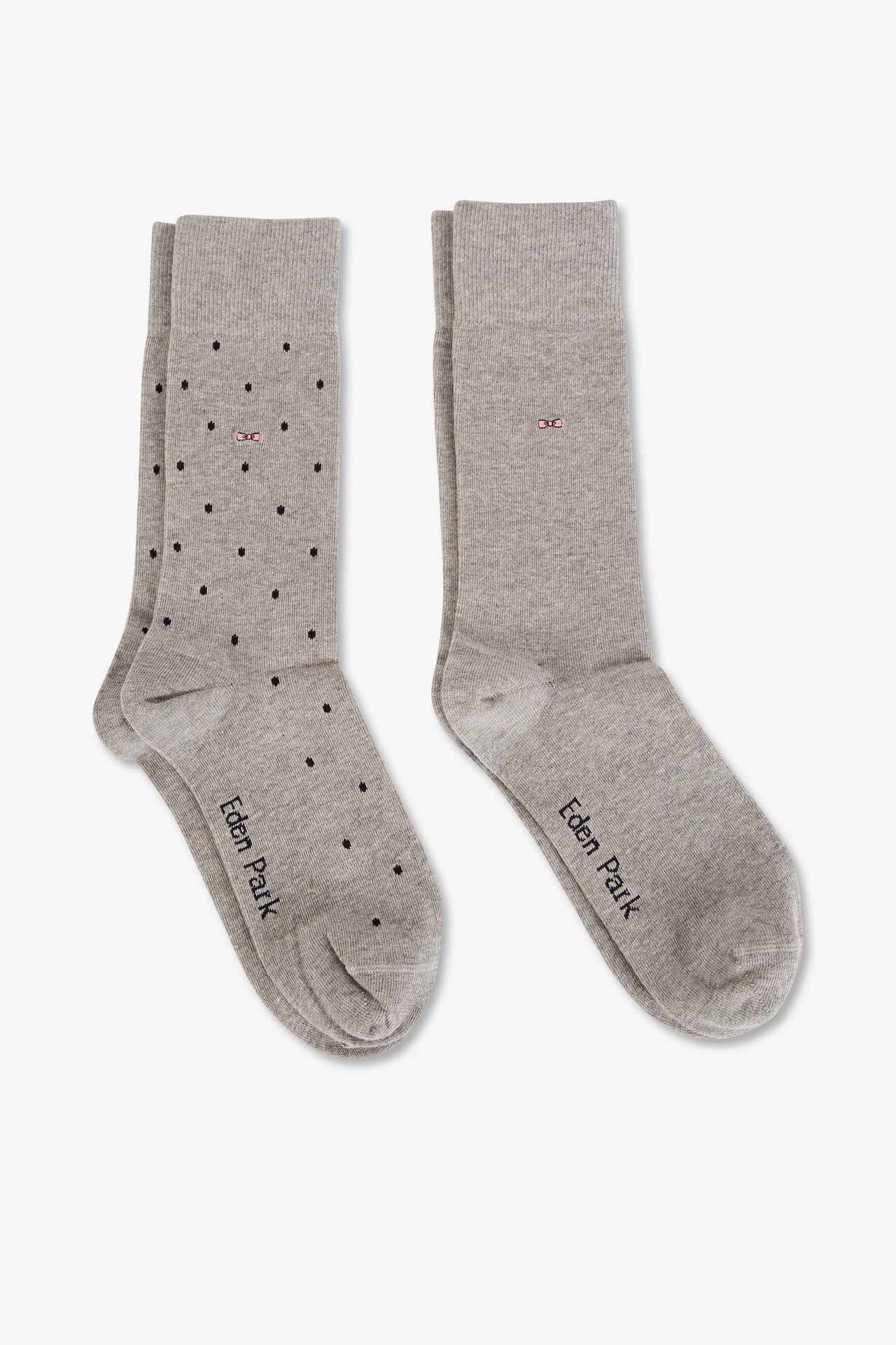Lot de 2 paires de chaussettes grises en coton stretch - Image 1