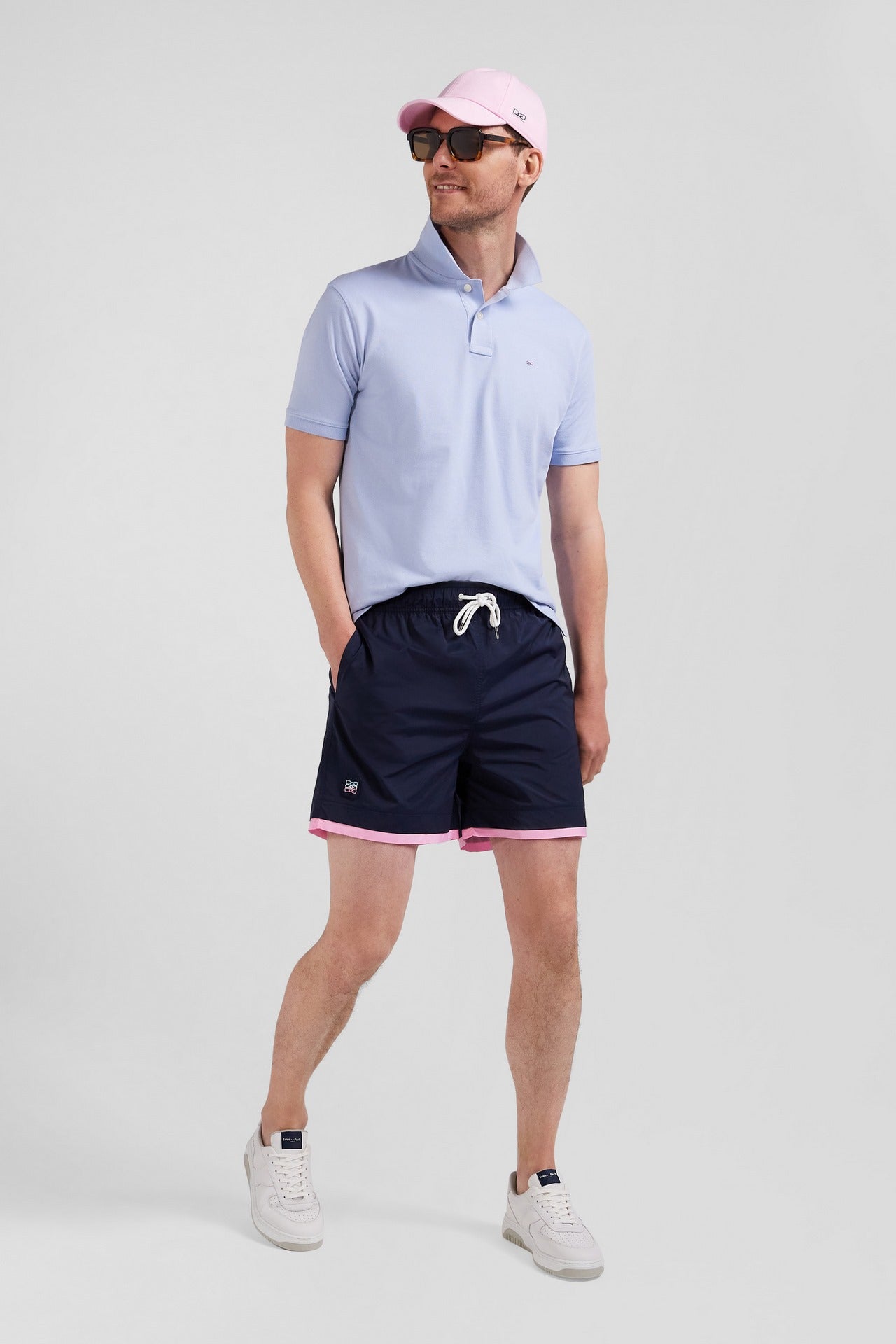 Navy blue swim shorts