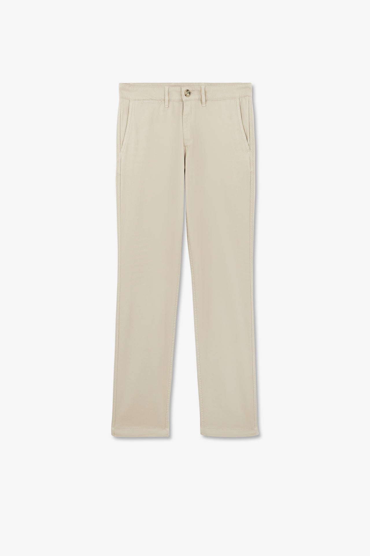 Pantalon chino sans plis beige - Image 2