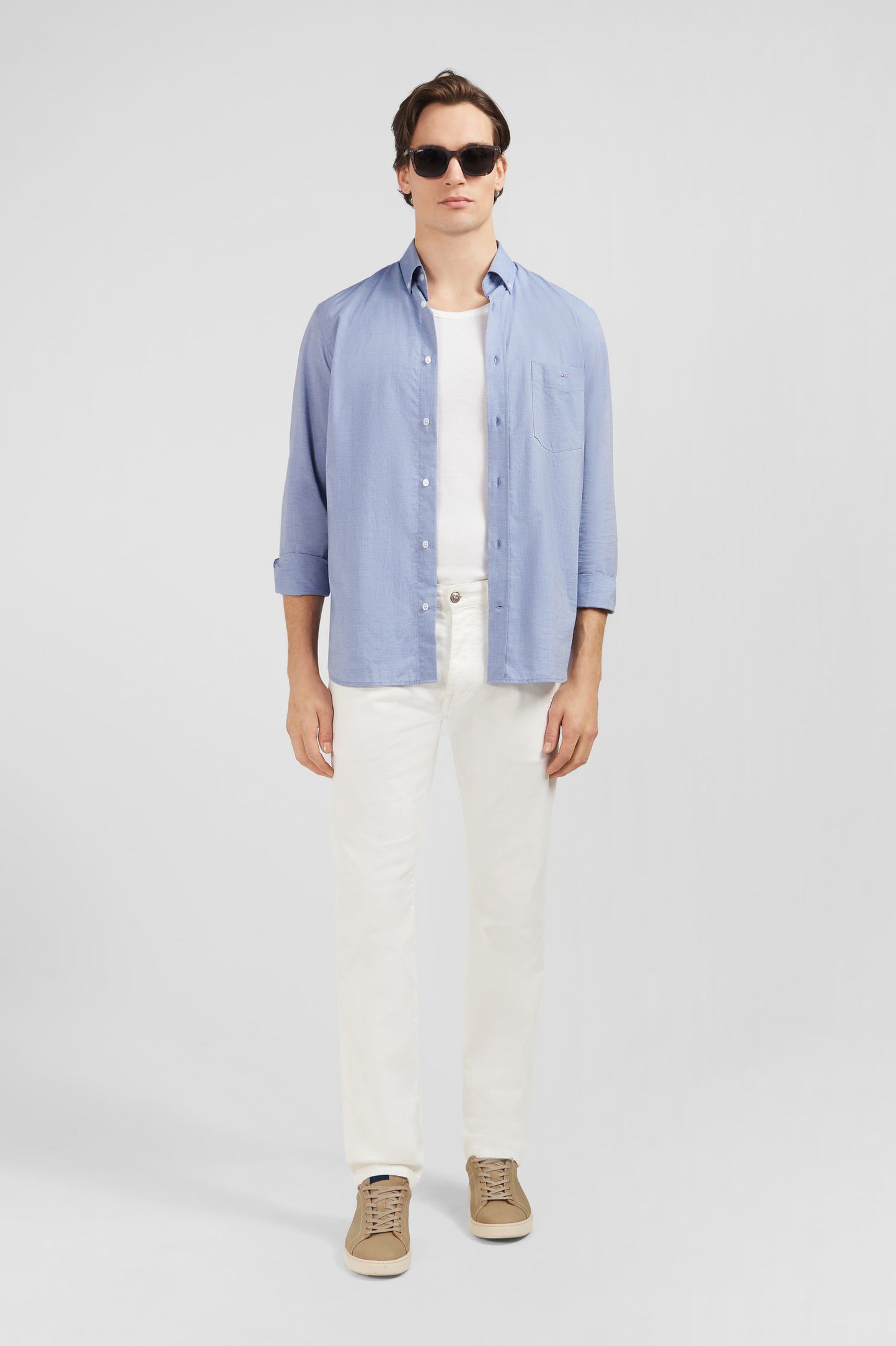 Jean blanc en coton denim stretch coupe regular - Image 1