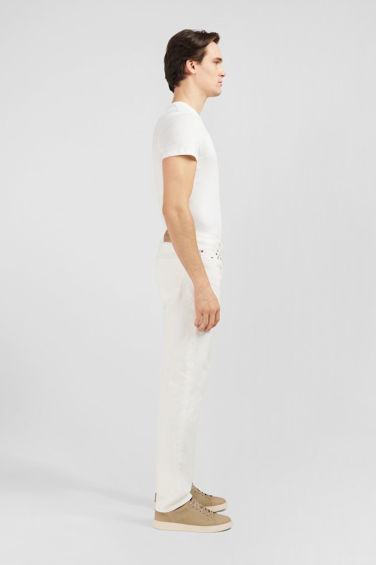 Jean blanc en coton denim stretch coupe regular - Image 4