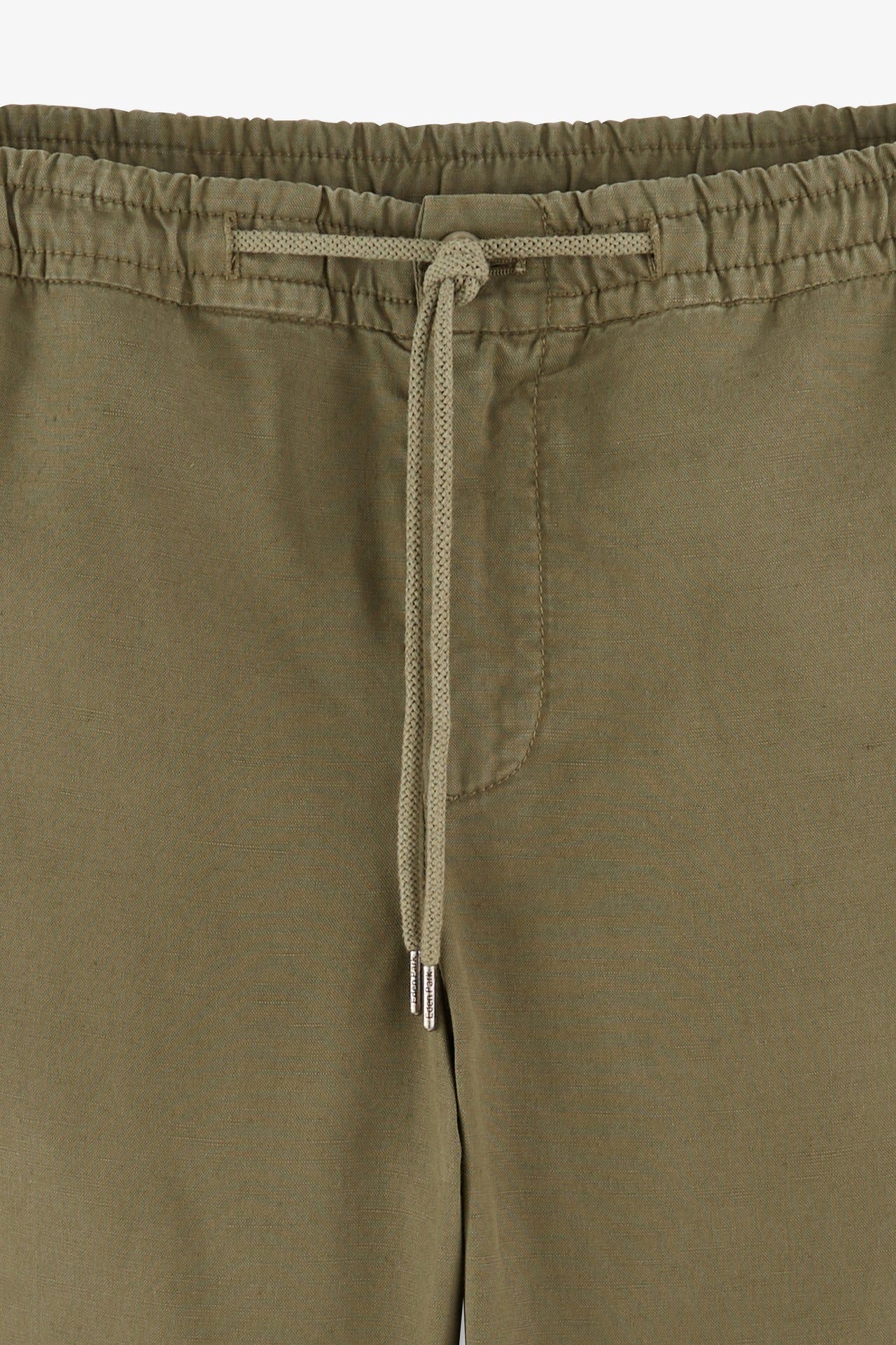 Pantalon à taille élastiquée en lyocell mélangé kaki - Image 6