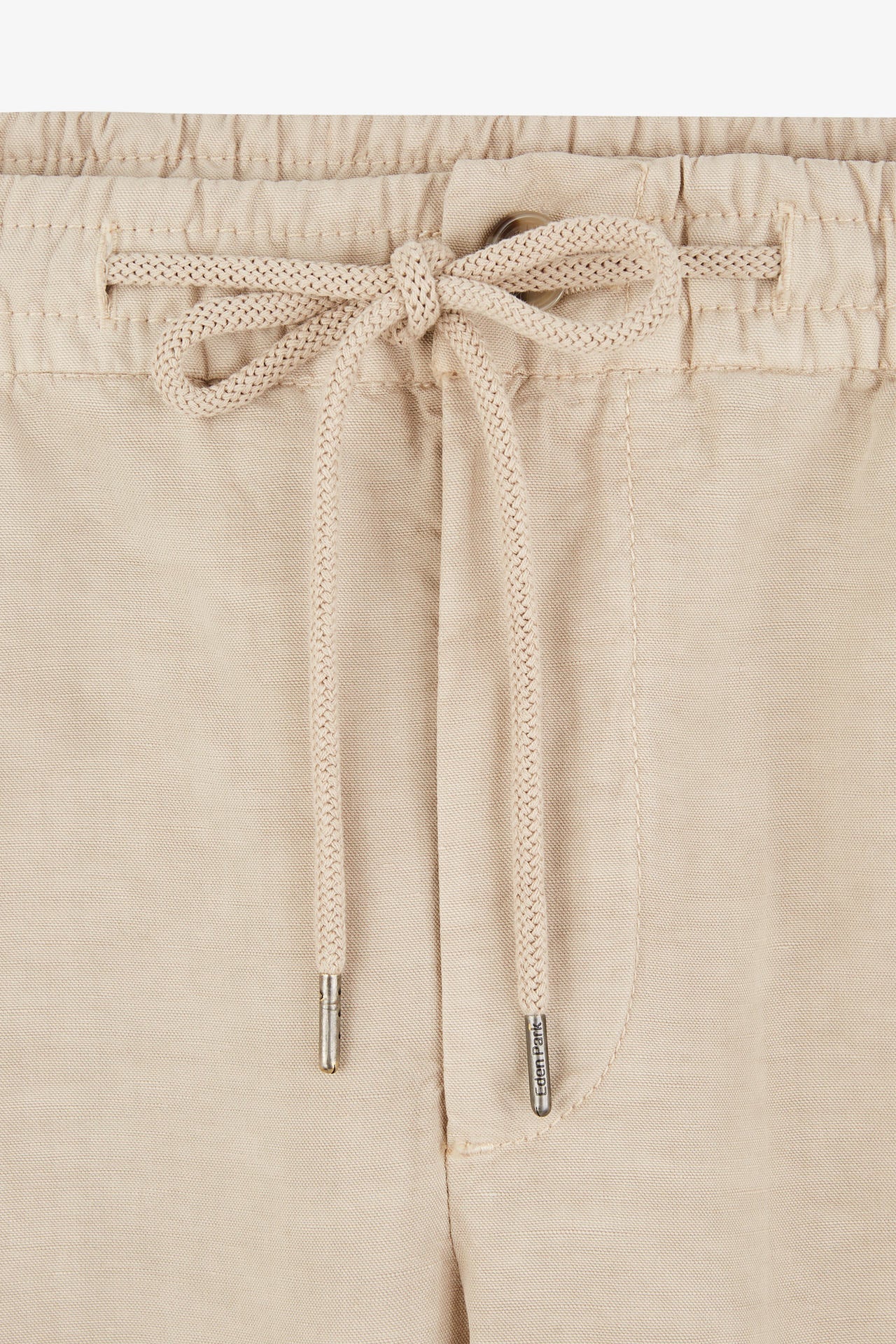 Pantalon à taille élastiquée en lyocell mélangé beige - Image 6
