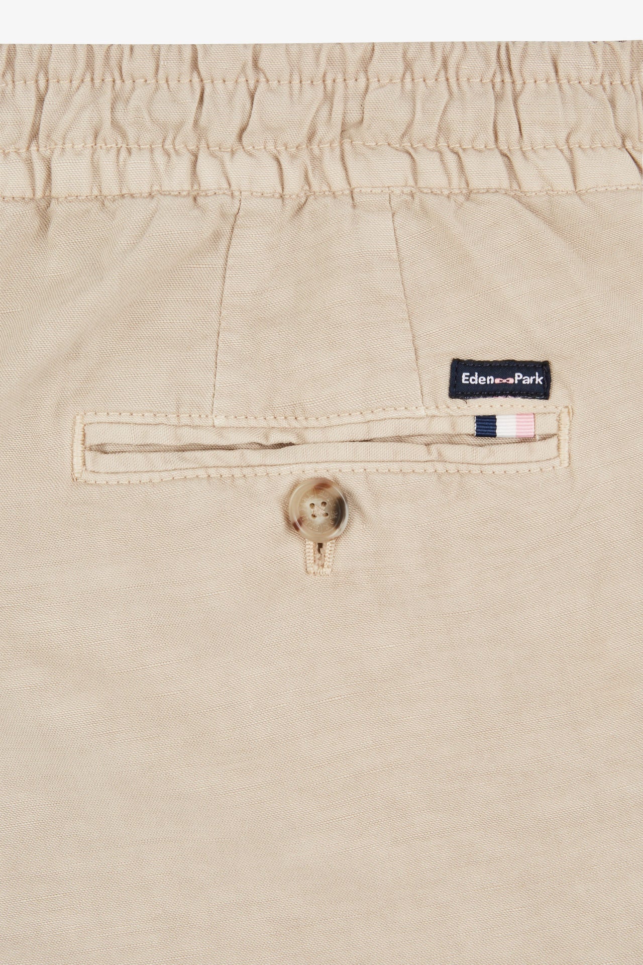 Pantalon à taille élastiquée en lyocell mélangé beige - Image 7
