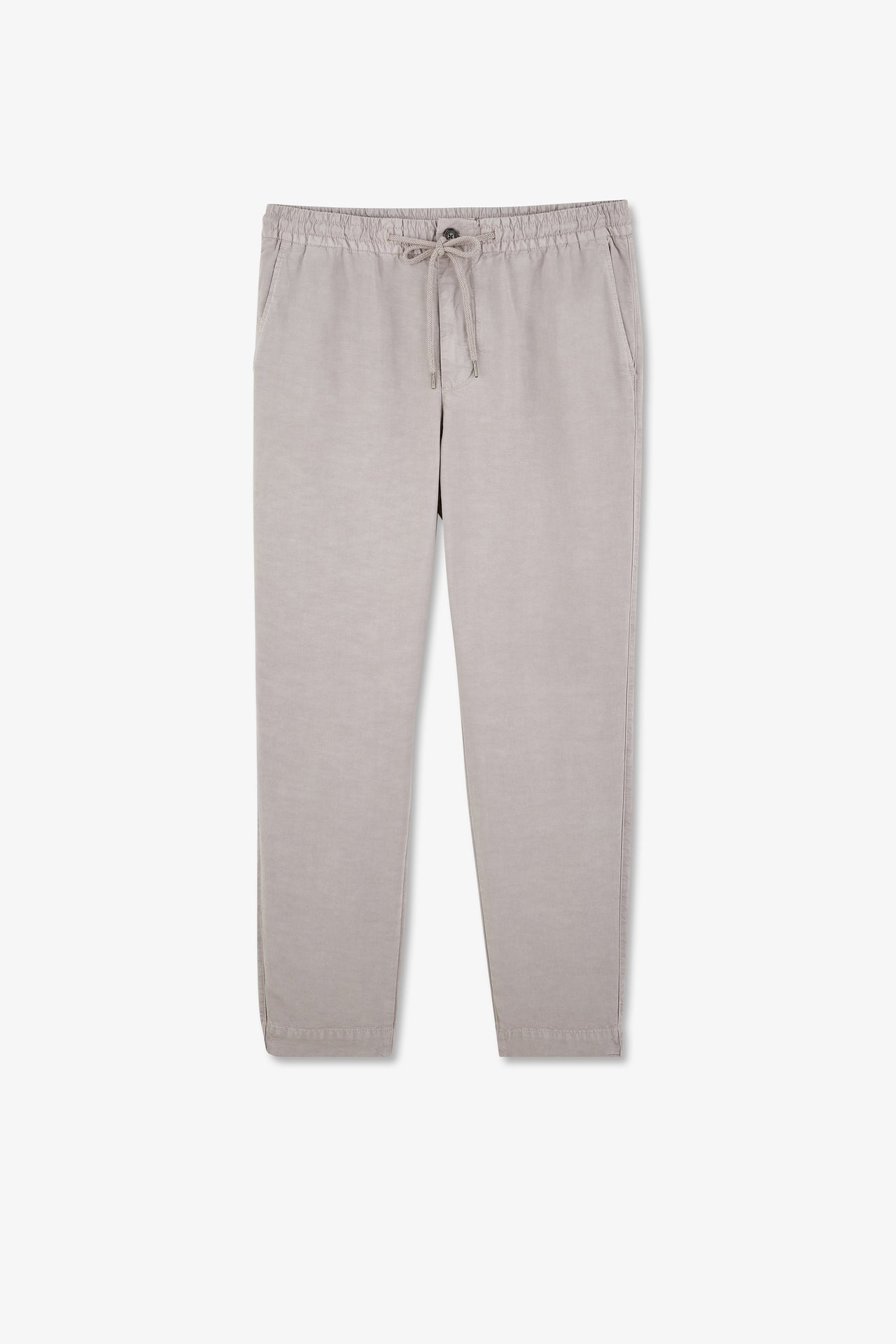 Pantalon à taille élastiquée en lyocell mélangé gris - Image 2