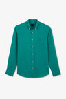 Plain green linen shirt