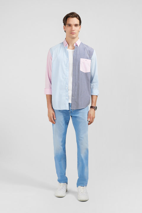 Chemise colorblock à rayures - Image 1