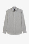 Chemise beige clair en coton dobby