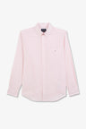 Chemise rose en coton dobby